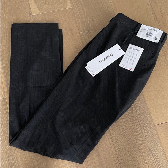 Calvin Klein Jace Men’s Slim Fit Charcoal Checked Dress Pants 36Wx34L - NWT - Picture 3 of 8